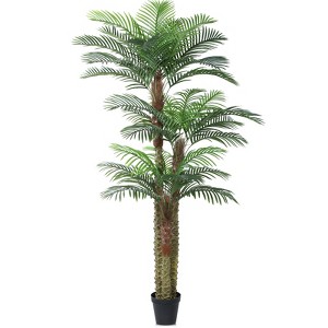 DR.Planzen 10FT Artificial Palm Tree, Tall Large UV-Resistant Outdoor Faux Palm Trees  for Patio, Poolside, Lawn, Porch and Home Office Indoor Decor - 1 of 4