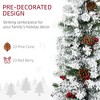 Whisen 6FT Pencil Artificial Christmas Tree with 600 Pine Realistic Branches, Pine Cones, Red Berries, Auto Open - Green - 4 of 4