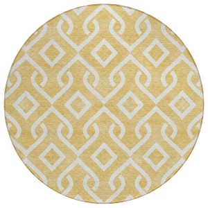 Gold And Ivory Geometric Washable Indoor Outdoor Area Rug - 1 of 4