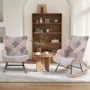 Tangkula Nursery Rocking Chair Upholstered Boucle Fabric Nursing Armchair w/ Ergonomic Armrests - 3 of 4
