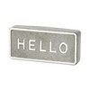 Cheung's Sandevis Gray and White Metal Hello Table Sign - 3 of 4