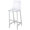 Kumasinova 39“/46” Modern Bar Stools Set of 2,Acrylic Counter Stools with Clear Chrome Finish,Counter Height Bar Stools with Back for Kitchen Island - 2 of 4