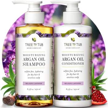 Tree To Tub Hydrating Sulfate Free Shampoo and Conditioner Set for Dry Hair - Moisturizing Argan Oil Shampoo and Conditioner for Women & Men