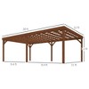 12' x 20' Outdoor Wooden Pergola, Grape Vine Gazebo with Concrete Anchors for Garden, Patio, Deck - 3 of 4