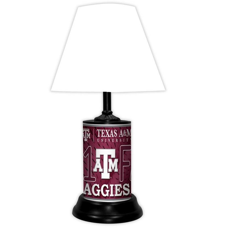 NCAA 18-inch Desk/Table Lamp with Shade, #1 Fan with Team Logo, Texas A&M Aggies, 1 of 4