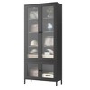 TOAOTBNBO Metal Bookshelves with 4 Glass Doors, Freestanding Bookcase Storage Organizer Home Office Book Shelf with 3 Adjustable Shelves, Black - 2 of 4