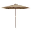 vidaXL Garden Parasol Taupe Polyester 94.5 in high Height-Adjustable - 2 of 4