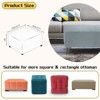 Unique Bargains Square Jacquard Ottoman Slipcover with Elastic Bottom for Furniture Protector - 2 of 4