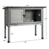 Costway Small Elevated Rabbit Hutch Bunny Cage w/ Hinged Asphalt Roof & Removable Tray - 2 of 4