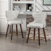 20.25" Faux Leather Tufted Counter Stools, Set of 2 with Nailhead Trim and Footrest for Kitchen, Bar, and Dining - 4 of 4