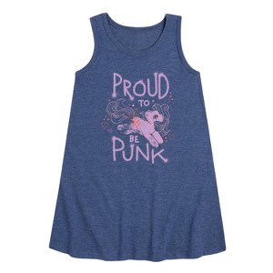 My Little Pony Proud To Be Punk Graphic Sleeveless Aline Dress - Heather Navy - 4T - 1 of 3