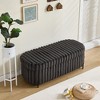 NicBex Modern Flip Top Footstool Oval Ottoman Bench with Hidden Storage,Upholstered Storage Bench for Living Room,Bedroom,Entryway - 3 of 4