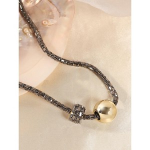 SOHI Women's Antique Gold The Mirror Collar Necklace - 1 of 4