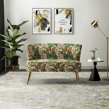 Trento 47'' Contemporary Loveseat with Floral Patterns  | ARTFUL LIVING DESIGN