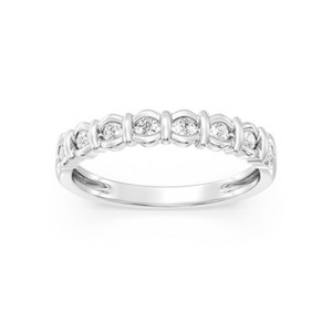 GILDED 1/4 CTTW Lab Grown Diamond Stackable Band Ring in Sterling Silver, Size 7 - 1 of 4