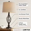 Franklin Iron Works Annie Modern Industrial Table Lamps 28" Tall Set of 2 Bronze Iron Cream Tapered Drum Shade for Bedroom Living Room Nightstand - 3 of 4