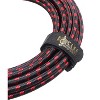 Clef Audio Labs 6.35mm TS to 6.35mm TS Angled to Angled, Black Chrome Zinc Alloy Shell/Red Braided -6IN- 3PK - image 2 of 4