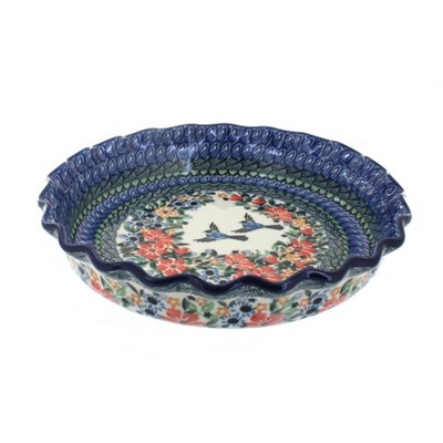 Blue Rose Polish Pottery Maria Pie Plate