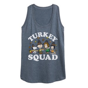 Women's - Peanuts - Turkey Squad Graphic Racerback Tank - 1 of 4