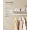 Clothes Rack with Top Shelf, Wall Mounted Clothing Rack, with Hanging Rod, Entryway, Bedroom, Closet, Beige and White - 2 of 4