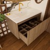 SEVOBAL Bathroom Sinks Wall Mount Vanity with Double Drawers Soft Close System Modern Storage for Home Use, Brown, 29.13"*17.91"*15.75" - 4 of 4