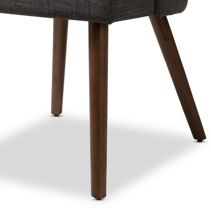 Set of 2 Cody Mid Century Modern Walnut Finished Wood Fabric Upholstered Dining Chair - Baxton Studio , 6 of 10