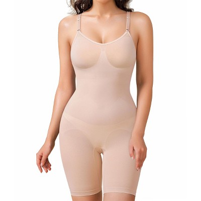 NEBILITY Waist Trainer Bodysuit for Women Tummy Control Shapewear Round Neck Seamless Butt Lifter Full Body Shaper