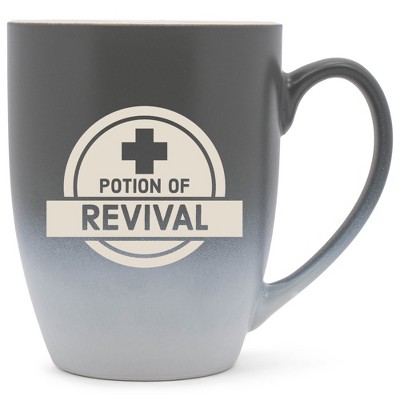 100 North Magic Potion 10 Ounce Gray and White Two Toned Ombre, Comfortably Fits Your Hands, Ceramic Tea Coffee Cup Mug, Potion of Revival