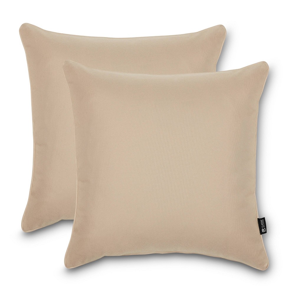 Photos - Pillow 2pk Montlake FadeSafe Indoor/Outdoor Throw  Antique Beige - Classic