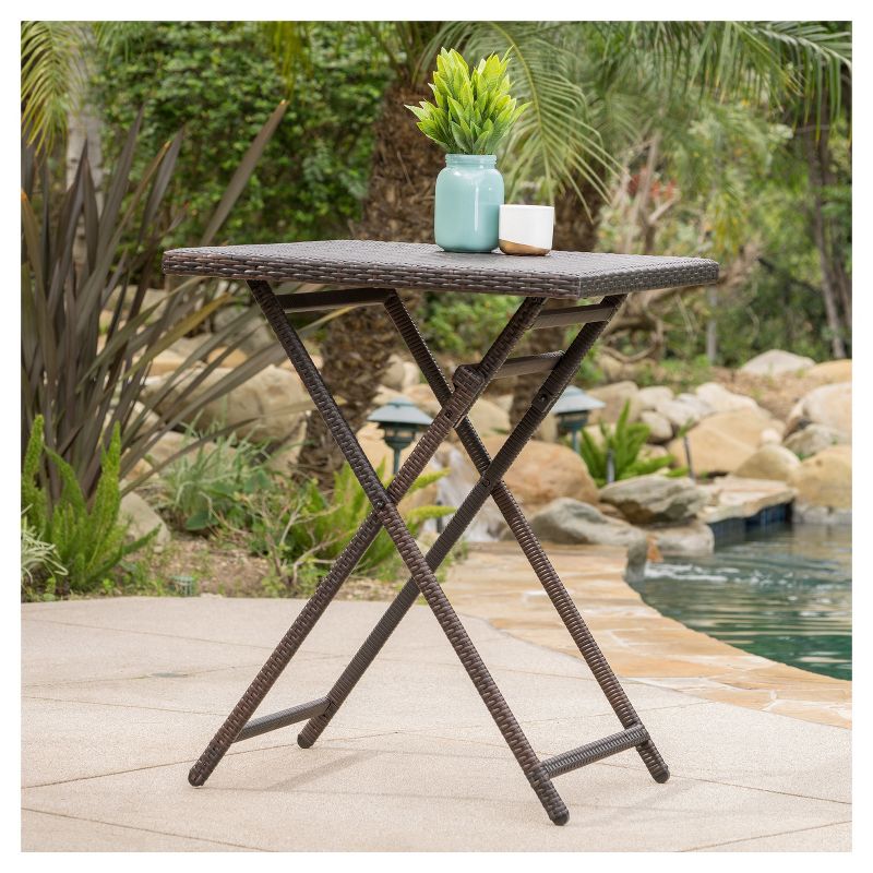 Margarita Square Wicker Bar Table Brown - Christopher Knight Home, 3 of 6
