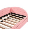 NicBex Twin Size Upholstered Daybed 79" L Modern Wooden Bed Frame with Trundle for Bedroom, Living Room, No Box Spring Required, Space Saving, Pink - image 4 of 4