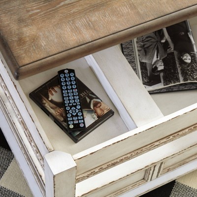 Realyn Two-Tone Lift-Top Coffee Table with Storage, Brown & White