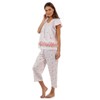 Casual Nights Women's Short Sleeve Floral Border Capri Pajama Set - 2 of 4