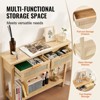 Yukimo Natural Rattan Console Table - 2 Storage Drawers + Rattan Sliding Door, Rustic Accent Table with Open Shelf for Entryway/Living Room/Bedroom - 3 of 4