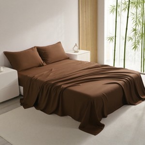 3/4 Pieces Bamboo Viscose Bed Sheet Set, Super Breathable & Cooling Bedding Set - NTBAY - 1 of 4