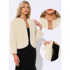 Allegra K Women's Faux Fur Long Sleeve Pockets Pearl Button Fluffy Cropped Cardigan Outerwear - 2 of 4
