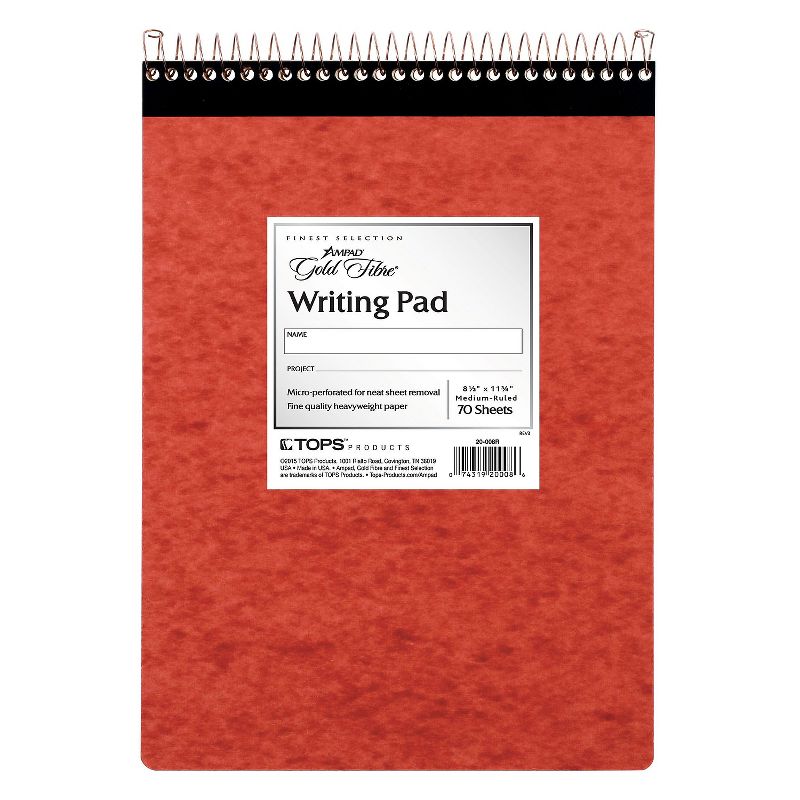 Ampad Gold Fibre Retro Wirebound Writing Pad Legal 8 1/2 x 11 3/4 Ivory 70 Sheets 20008R, 4 of 5