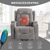 AndMakers 35.43 in. W Grey Fabric Massage Recliner with Remote Control, Tufted and Storage - 4 of 4