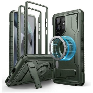 Dexnor for Samsung Galaxy S24 Ultra Case with Built-in Slide Camera Cover & Screen Protector & Kickstand,Army - 1 of 1