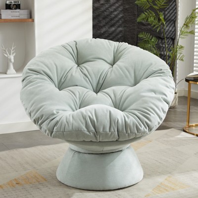 FONTOI Oversized Swivel Accent Chair, Swivel Barrel Chair, Upholstered Wingback Chair for Bedroom Living Room, Blue, 33"*31.5"*37"