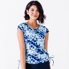 Calypsa Women's Plus Size Cap Sleeve UPF 50+ Sadie Swim Top - 4 of 4
