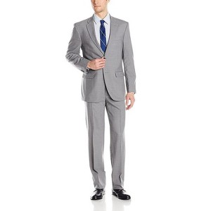Adam Baker Men's 100% Wool Slim Fit 2-Piece Suit Set, Single Breasted Jacket and Trousers, for Business, Wedding & Prom - 1 of 2