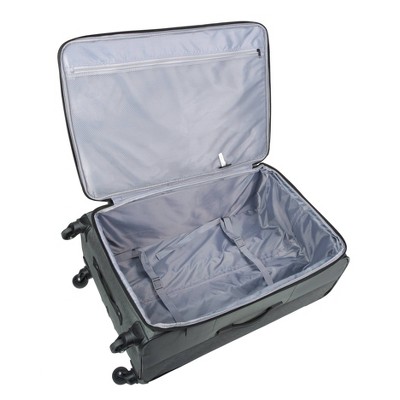Skyline Softside Large Checked Spinner Suitcase - Gray Heather
