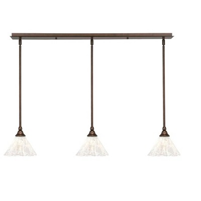 Toltec Lighting Any 3 - Light Chandelier in  Bronze with 7" Italian Ice Shade