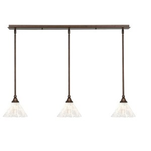 Toltec Lighting Any 3 - Light Chandelier in  Bronze with 7" Italian Ice Shade - 1 of 1