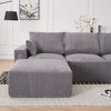 113'' Corduroy L-Shaped Modular Boneless Modern Lounge Sectional Sofa with Chaise, Movable Ottoman, Compression Upholstered and No Assembly - 4 of 4