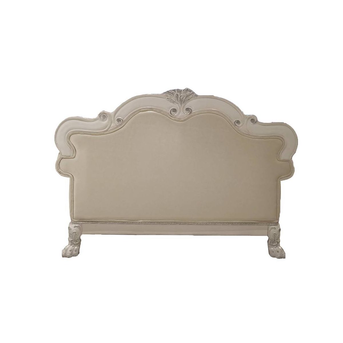 63.7" Dresden Sofa Leather Aire, Bone White Finish with Nailhead Trim - Acme Furniture - thumbnail 3