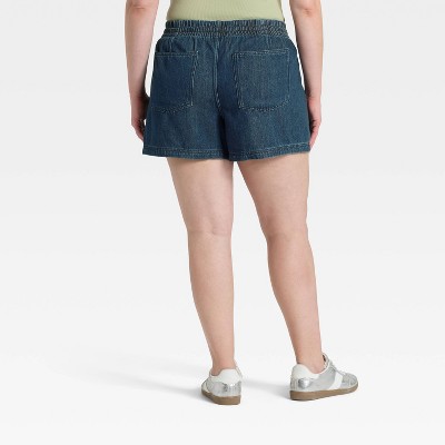 Women's High-Rise Drawstring Denim Beach Shorts - Universal Thread' - image 5