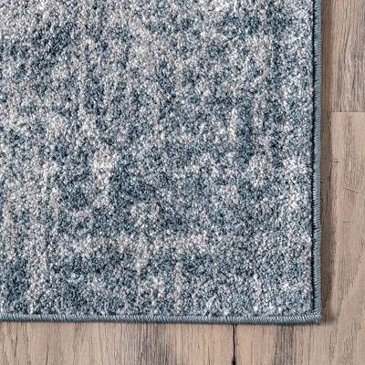 Blue 4' x 6' Synthetic Medallion Reversible Area Rug