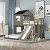 Twin Over Full Wooden Bunk Bed with Slide, Playhouse Design, Convertible Frame, Ladder, Slats Included - 3 of 4